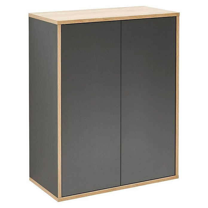 Fackelmann Finn Midischrank (B x T x H: 600 x 305 x 750 mm, Ast-Eiche, Anthrazit) | BAUHAUS