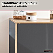 Fackelmann Finn Midischrank (B x T x H: 600 x 305 x 750 mm, Ast-Eiche, Anthrazit) | BAUHAUS