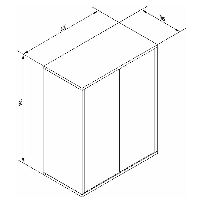 Fackelmann Finn Midischrank (B x T x H: 600 x 305 x 750 mm, Ast-Eiche, Anthrazit) | BAUHAUS