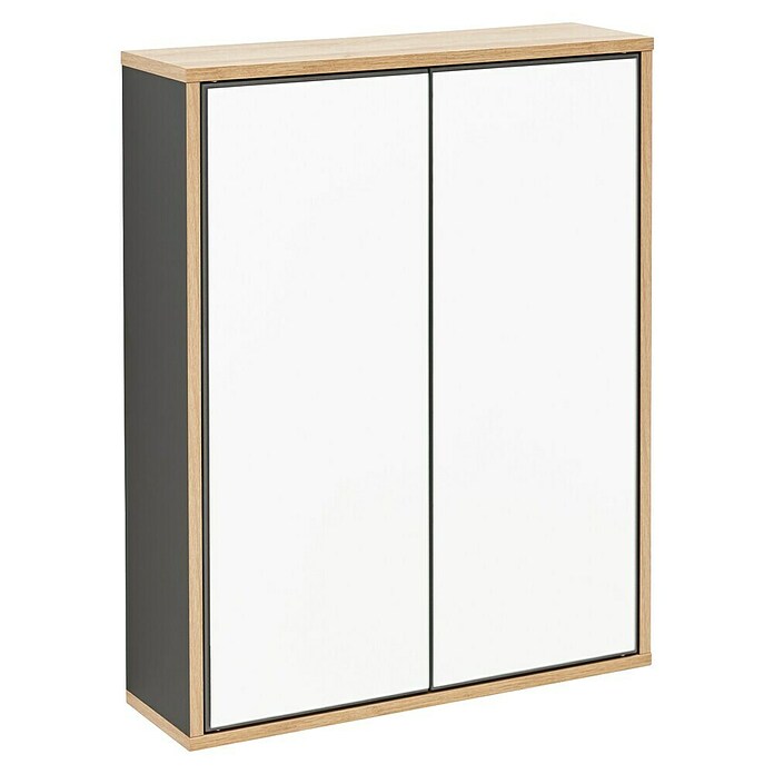 Fackelmann Finn Spiegelschrank (B x H: 600 x 750 mm, Ast-Eiche, Anthrazit) | BAUHAUS