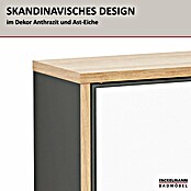 Fackelmann Finn Spiegelschrank (B x H: 600 x 750 mm, Ast-Eiche, Anthrazit) | BAUHAUS