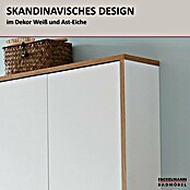 Fackelmann Finn Hängeschrank (B x T x H: 600 x 201 x 750 mm, Ast-Eiche, Weiß) | BAUHAUS