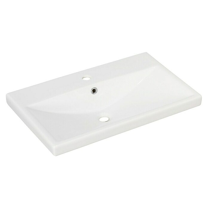 Fackelmann Stanford Waschtisch Stanford (B x H: 700 x 165 mm, Hahnloch: Mitte, Mit Überlauf, Weiß) | BAUHAUS