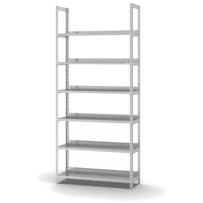 Proregal Aktenregal MAGNUS Schraubsystem - H x B x T: 220 x 100 x 30 cm, Traglast pro Boden: 60 kg, Anzahl Böden: 6 Stk., Schrauben, Lichtgrau
