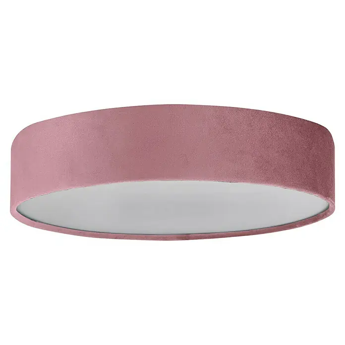 Searchlight Deckenleuchte Drum - 60 W, L x B x H: 50 x 50 x 10 cm, Pink, E27 - Rosa Deckenleuchte mit weißer Innenseite, die ein sanftes, diffuses Licht erzeugt und jedem Raum eine warme Atmosphäre verleiht.