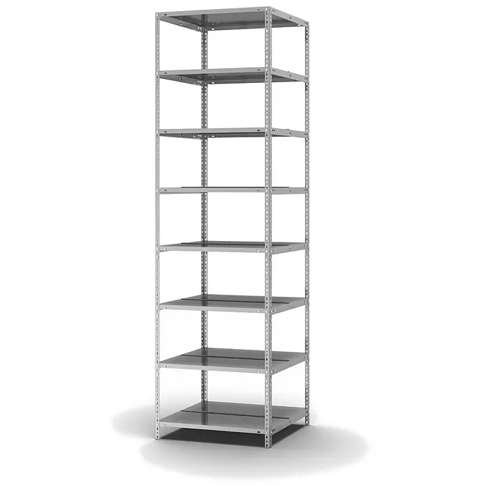 Proregal Aktenregal MAGNUS Schraubsystem - H x B x T: 255 x 75 x 60 cm, Traglast pro Boden: 90 kg, Anzahl Böden: 8 Stk., Schrauben, Verzinkt