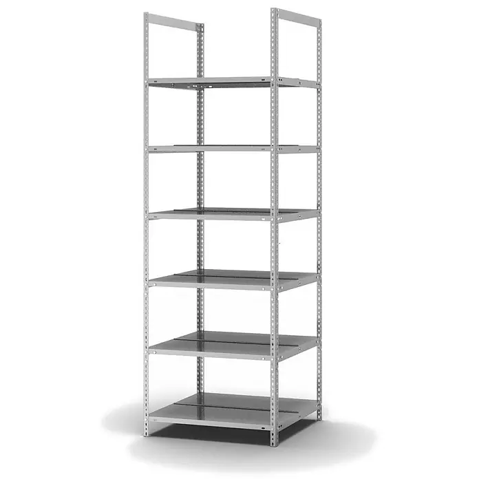 Proregal Aktenregal MAGNUS Schraubsystem - H x B x T: 220 x 75 x 60 cm, Traglast pro Boden: 90 kg, Anzahl Böden: 6 Stk., Schrauben, Verzinkt