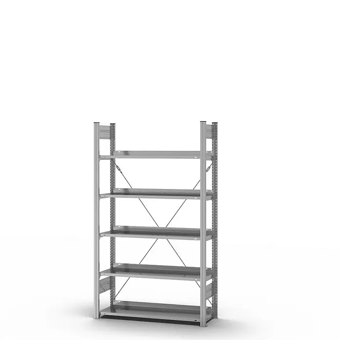 Proregal Aktenregal MAGNUS Stecksystem - H x B x T: 175 x 100 x 30 cm, Traglast pro Boden: 60 kg, Anzahl Böden: 5 Stk., Stecken, Verzinkt