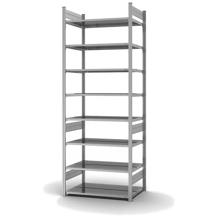 Proregal Aktenregal MAGNUS Stecksystem - H x B x T: 270 x 100 x 60 cm, Traglast pro Boden: 90 kg, Anzahl Böden: 8 Stk., Stecken, Verzinkt