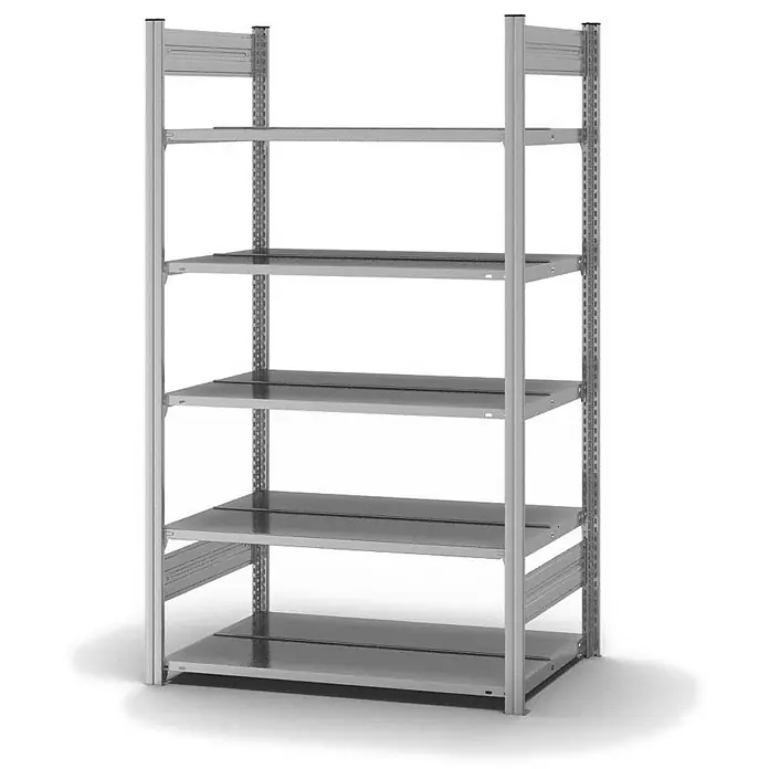 Proregal Aktenregal MAGNUS Stecksystem - H x B x T: 175 x 100 x 60 cm, Traglast pro Boden: 90 kg, Anzahl Böden: 5 Stk., Stecken, Verzinkt