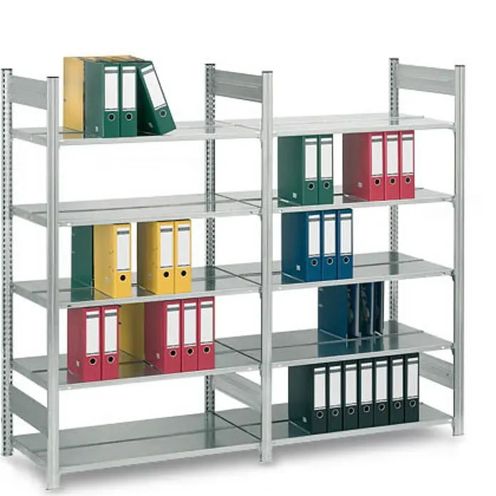 Proregal Aktenregal MAGNUS Stecksystem - H x B x T: 175 x 100 x 60 cm, Traglast pro Boden: 90 kg, Anzahl Böden: 5 Stk., Stecken, Verzinkt