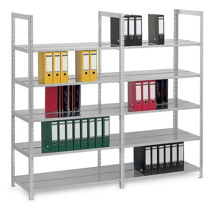 Proregal Aktenregal MAGNUS Schraubsystem - H x B x T: 290 x 100 x 60 cm, Traglast pro Boden: 90 kg, Anzahl Böden: 8 Stk., Schrauben, Verzinkt