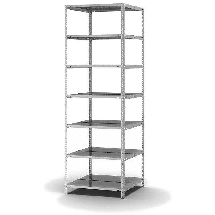 Proregal Aktenregal MAGNUS Schraubsystem - H x B x T: 220 x 75 x 60 cm, Traglast pro Boden: 90 kg, Anzahl Böden: 7 Stk., Schrauben, Verzinkt
