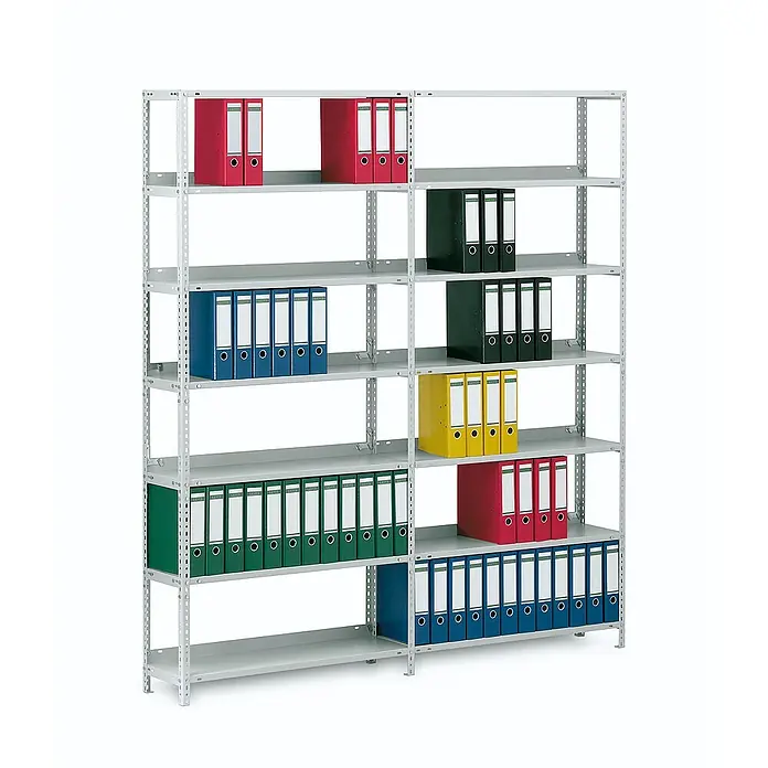 Proregal Aktenregal MAGNUS Schraubsystem - H x B x T: 80 x 75 x 30 cm, Traglast pro Boden: 60 kg, Anzahl Böden: 3 Stk., Schrauben, Lichtgrau