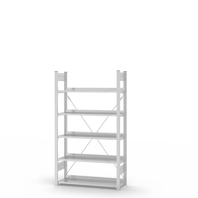 Proregal Aktenregal MAGNUS Stecksystem - H x B x T: 175 x 100 x 30 cm, Traglast pro Boden: 60 kg, Anzahl Böden: 5 Stk., Stecken, Lichtgrau