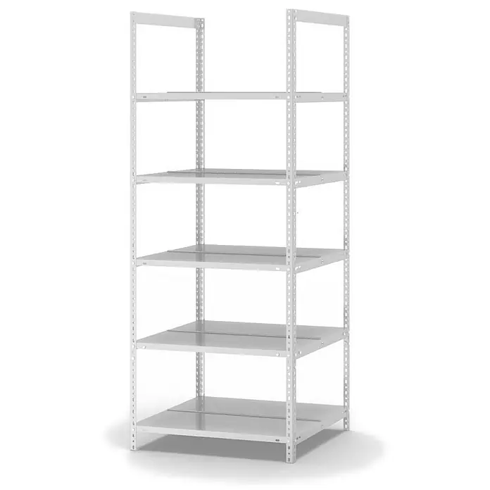 Proregal Aktenregal MAGNUS Schraubsystem - H x B x T: 185 x 75 x 60 cm, Traglast pro Boden: 90 kg, Anzahl Böden: 5 Stk., Schrauben, Lichtgrau