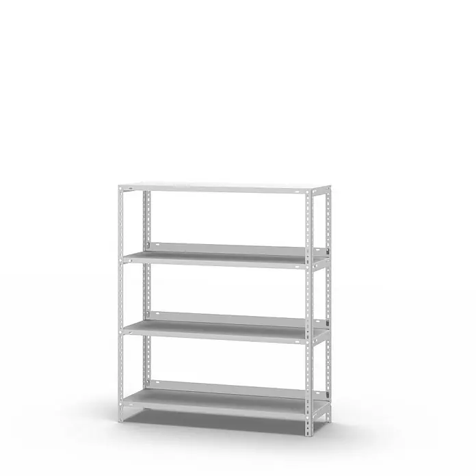 Proregal Aktenregal MAGNUS Schraubsystem - H x B x T: 115 x 100 x 30 cm, Traglast pro Boden: 60 kg, Anzahl Böden: 4 Stk., Schrauben, Lichtgrau