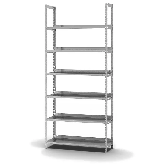 Proregal Aktenregal MAGNUS Schraubsystem - H x B x T: 220 x 100 x 30 cm, Traglast pro Boden: 60 kg, Anzahl Böden: 6 Stk., Schrauben, Verzinkt