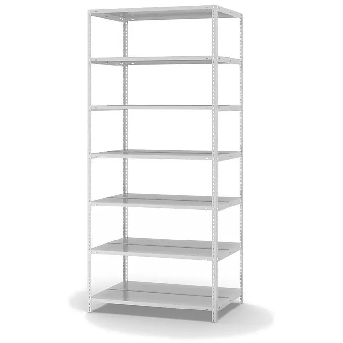 Proregal Aktenregal MAGNUS Schraubsystem - H x B x T: 220 x 100 x 60 cm, Traglast pro Boden: 90 kg, Anzahl Böden: 7 Stk., Schrauben, Lichtgrau