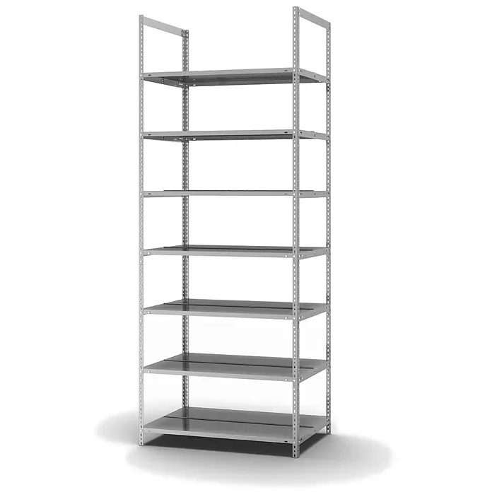Proregal Aktenregal MAGNUS Schraubsystem - H x B x T: 255 x 100 x 60 cm, Traglast pro Boden: 90 kg, Anzahl Böden: 7 Stk., Schrauben, Verzinkt
