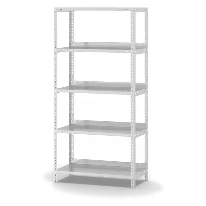 Proregal Aktenregal MAGNUS Schraubsystem - H x B x T: 150 x 75 x 30 cm, Traglast pro Boden: 60 kg, Anzahl Böden: 5 Stk., Schrauben, Lichtgrau