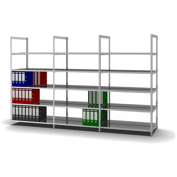 Proregal Aktenregal MAGNUS Schraubsystem - H x B x T: 185 x 100 x 60 cm, Traglast pro Boden: 90 kg, Anzahl Böden: 5 Stk., Schrauben, Verzinkt