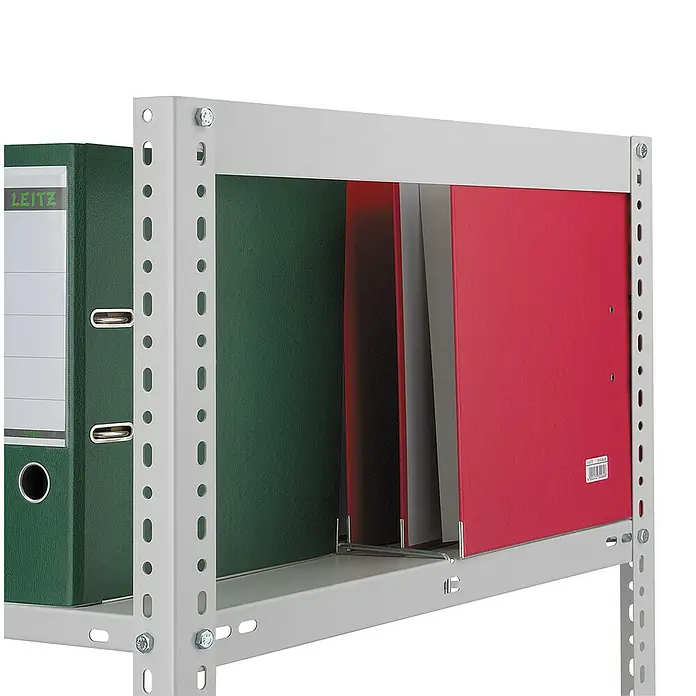 Proregal Aktenregal MAGNUS Schraubsystem - H x B x T: 220 x 100 x 60 cm, Traglast pro Boden: 90 kg, Anzahl Böden: 6 Stk., Schrauben, Lichtgrau