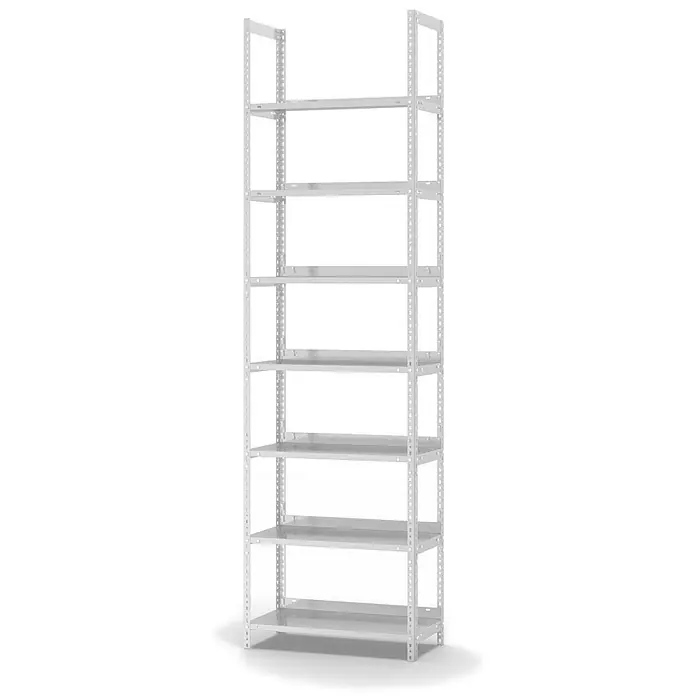 Proregal Aktenregal MAGNUS Schraubsystem - H x B x T: 255 x 75 x 30 cm, Traglast pro Boden: 60 kg, Anzahl Böden: 7 Stk., Schrauben, Lichtgrau