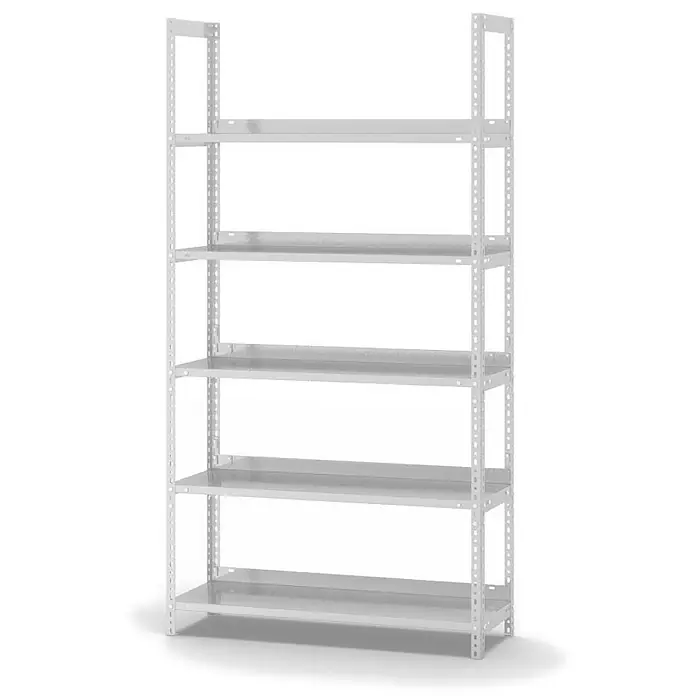Proregal Aktenregal MAGNUS Schraubsystem - H x B x T: 185 x 100 x 30 cm, Traglast pro Boden: 60 kg, Anzahl Böden: 5 Stk., Schrauben, Lichtgrau