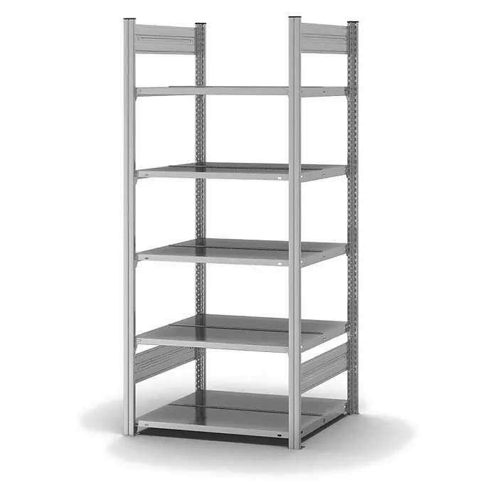 Proregal Aktenregal MAGNUS Stecksystem - H x B x T: 175 x 75 x 60 cm, Traglast pro Boden: 90 kg, Anzahl Böden: 5 Stk., Stecken, Verzinkt