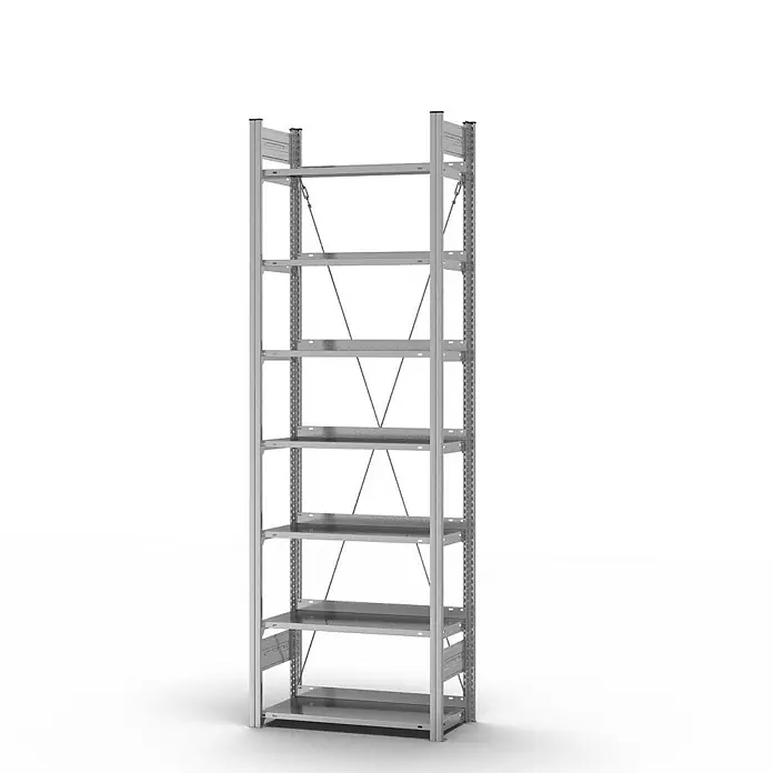 Proregal Aktenregal MAGNUS Stecksystem - H x B x T: 235 x 75 x 30 cm, Traglast pro Boden: 60 kg, Anzahl Böden: 7 Stk., Stecken, Verzinkt