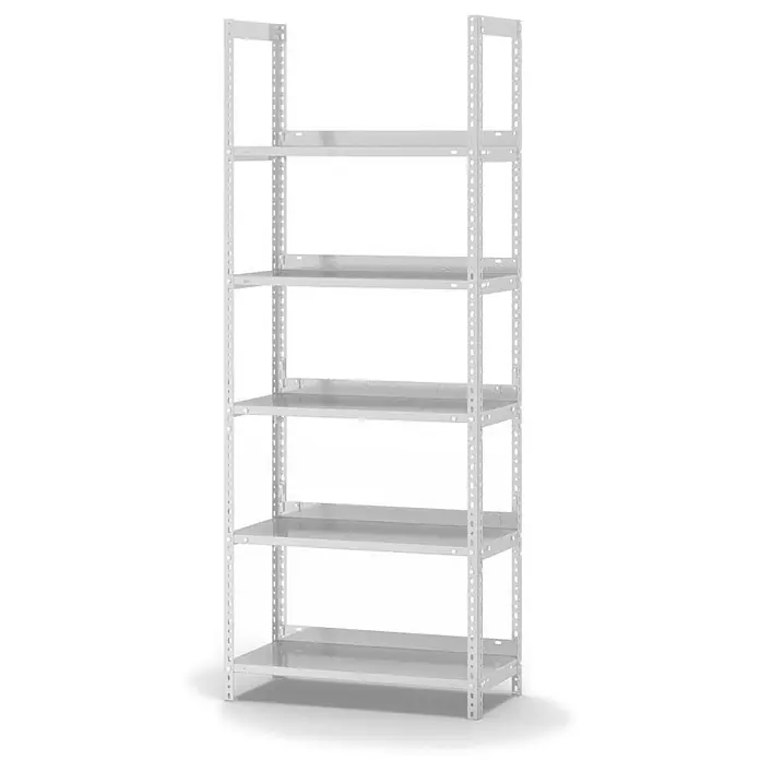Proregal Aktenregal MAGNUS Schraubsystem - H x B x T: 185 x 75 x 30 cm, Traglast pro Boden: 60 kg, Anzahl Böden: 5 Stk., Schrauben, Lichtgrau