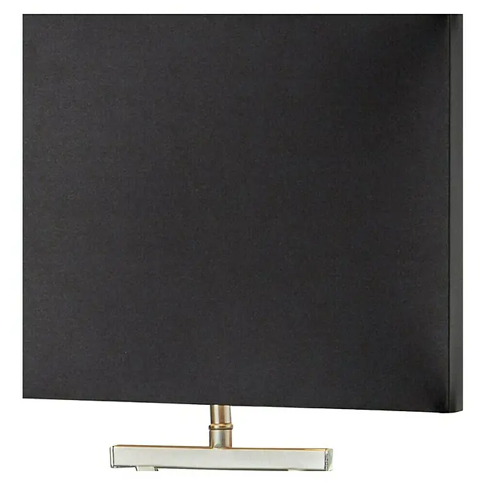 Searchlight Tischleuchte Club - 60 W, L x B x H: 31 x 20 x 48,5 cm, Silber, Schwarz, E14 - Eine stilvolle Tischlampe mit einem schlichten, schwarzen Lampenschirm und einem eleganten, modernen Fuß in Silberoptik.