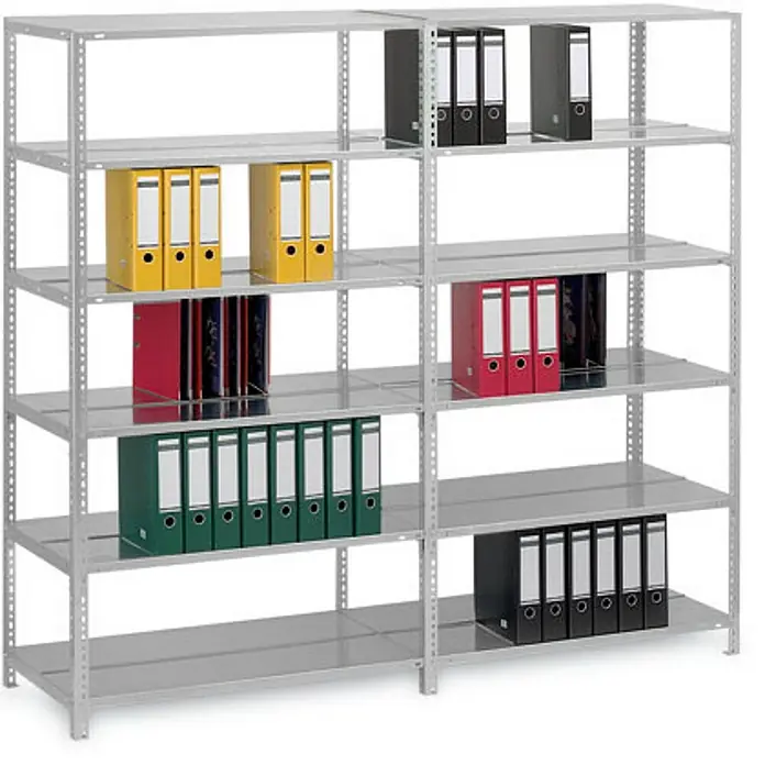 Proregal Aktenregal MAGNUS Schraubsystem - H x B x T: 150 x 100 x 60 cm, Traglast pro Boden: 90 kg, Anzahl Böden: 5 Stk., Schrauben, Verzinkt