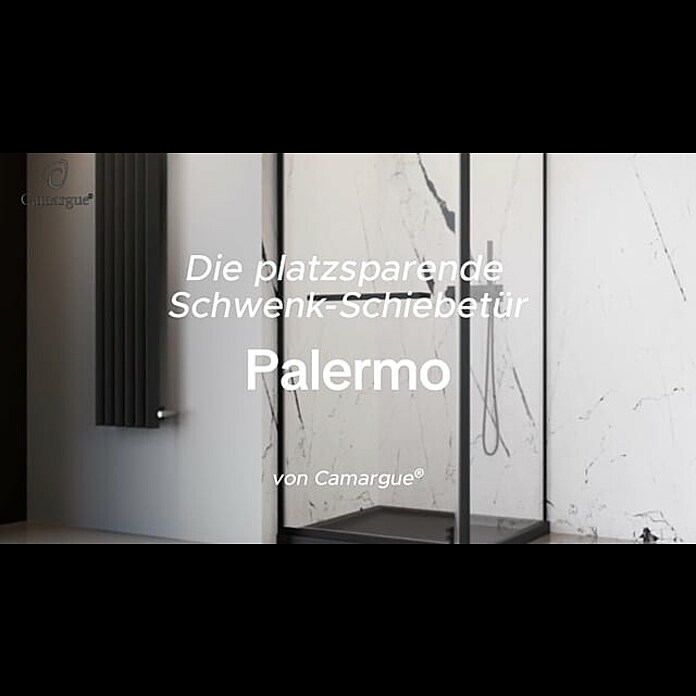 Camargue Palermo Nischendusche (80 x 200 cm, Unbeschichtet, Schwarz) | BAUHAUS