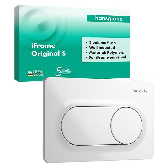 Hansgrohe Bedieningspaneel iFrame Original S dual flush (Wit, 2 spoelstanden) | BAUHAUS