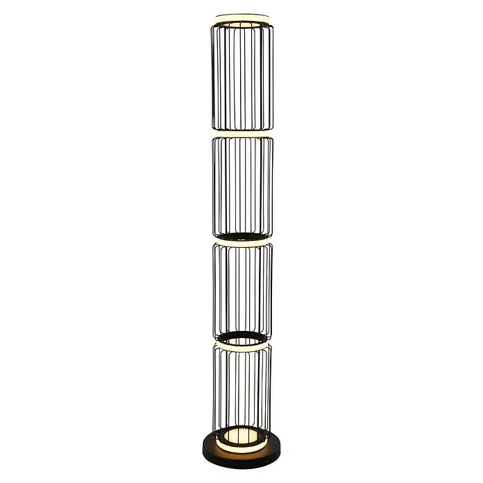 Searchlight LED-Stehleuchte Mother & Child - 35 W, Höhe: 117 cm, Schwarz/ Weiß - Elegante Stehleuchte mit vier zylindrischen Elementen und warmem Lichtschein, ideal für modernes Ambiente.