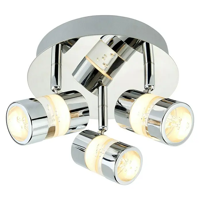 Searchlight Deckenstrahler Bubbles - 16 W, L x B x H: 27 x 27 x 13 cm, Chrom - Elegante Chrom-Deckenleuchte mit vier Strahlern, die ein modernes Ambiente schaffen und jeden Raum stilvoll beleuchten.