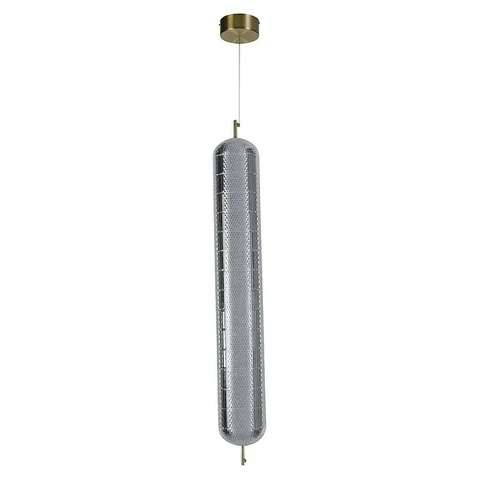 Searchlight LED-Pendelleuchte Capsule - 42,5 W, L x B x H: 108 x 15 x 15 cm, Messing, Warmweiß - Elegante Pendelleuchte mit zylindrischem Lampenschirm in Silber und goldenen Akzenten. Ideal für modernes Wohnambiente.