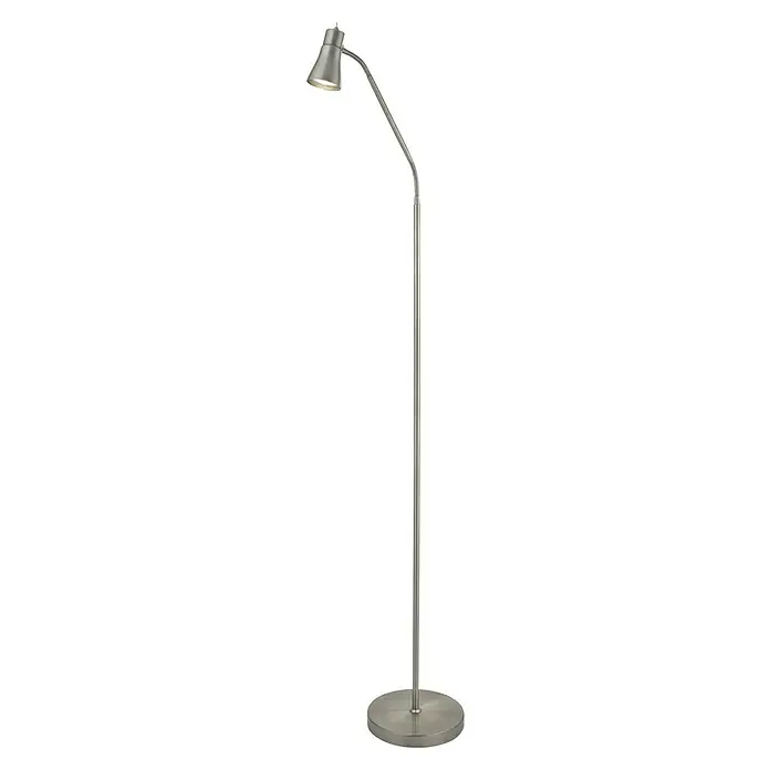 Searchlight Stehleuchte Jolly - 10 W, Höhe: 167 cm, Silber, GU10 - Elegante Stehlampe mit verstellbarem Arm und Lampenkopf, ideal für gezieltes Licht beim Lesen oder Arbeiten. Metallisches Finish verleiht eine moderne Note.