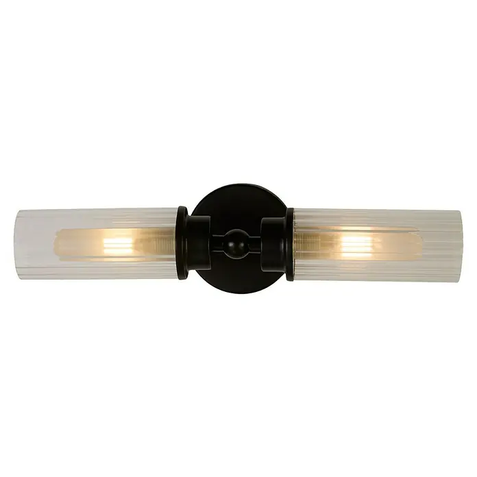 Searchlight Wandleuchte Imperial - 7 W, L x B x H: 37 x 14 x 10 cm, Schwarz, G9 - Elegante Wandleuchte mit zwei Lampen. Die Leuchte besticht durch ihr schlankes Design und die hochwertigen Materialien.
