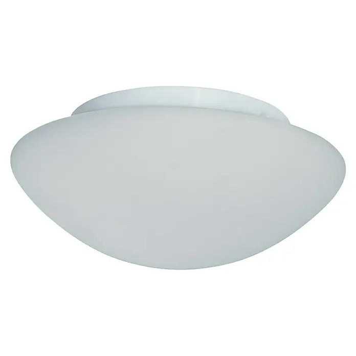 Searchlight Deckenleuchte Tokyo - 60 W, L x B x H: 35 x 35 x 11,5 cm, Weiß, E27 - Nahaufnahme einer weißen Deckenleuchte mit mattem Glasdiffusor, ideal für eine sanfte Beleuchtung in jedem Raum.\n
