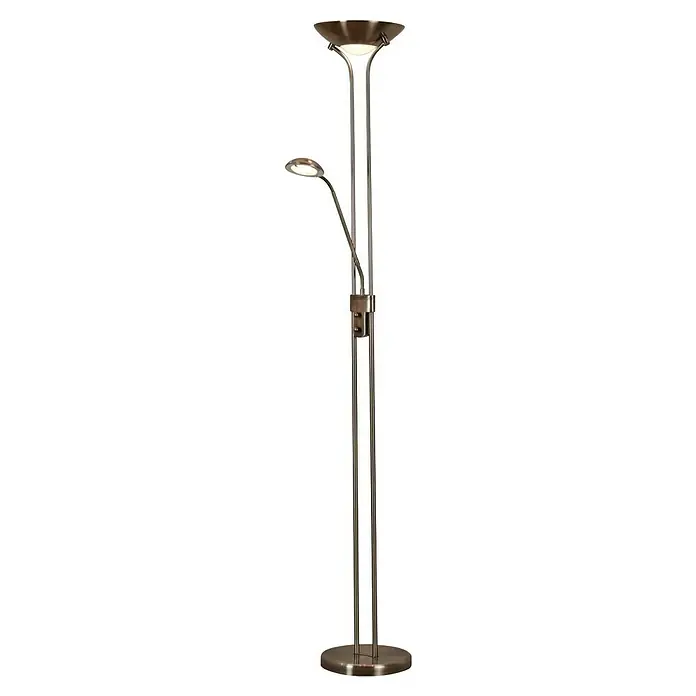 Searchlight LED-Stehleuchte Mother & Child - 15 W, Höhe: 180 cm, Messing - Diese Stehlampe ist perfekt zum Lesen oder zur Beleuchtung eines Raumes. Sie verfügt über einen verstellbaren Arm für gezieltes Licht.