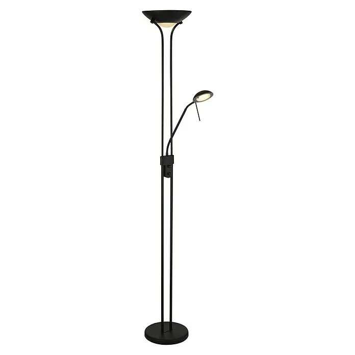 Searchlight LED-Stehleuchte Mother & Child - 15 W, Höhe: 1,8 cm, Schwarz - Elegante schwarze Stehlampe mit zwei Leuchten, die eine stimmungsvolle Beleuchtung bietet. Ideal für Wohnzimmer oder Büro.