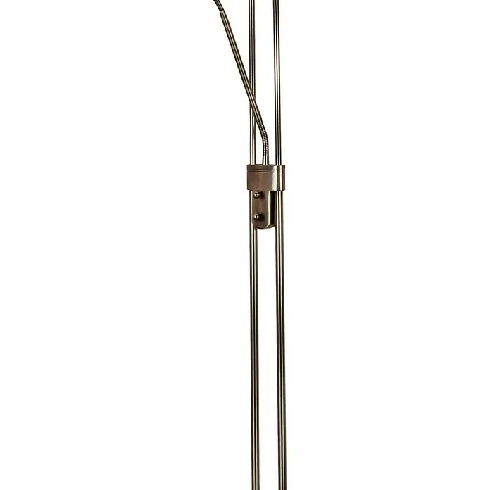 Searchlight LED-Stehleuchte Mother & Child - 15 W, Höhe: 180 cm, Messing - Detailaufnahme einer eleganten Stehlampe mit filigranem Metallgestell und justierbarem Arm, perfekt für gezielte Beleuchtung im Wohnbereich.