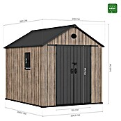 Hoggar Caseta de jardín Oak 060 (Medidas ext. (An x Pr): 226 x 283 cm, Plástico, Marrón/Antracita, 6,41 m²) | BAUHAUS