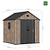 Hoggar Caseta de jardín Oak 050 (Medidas ext. (An x Pr): 223 x 222 cm, Plástico, Marrón/Antracita, 5,02 m²) | BAUHAUS