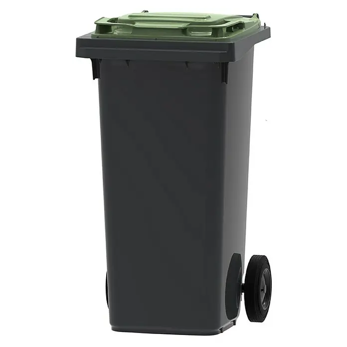 Proregal Mülltonne Premium 2-Rad-Mülltonne MGB - Grau, Deckel Grün
