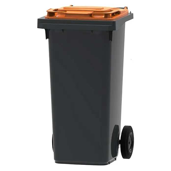 Proregal Mülltonne Premium 2-Rad-Mülltonne MGB - Grau, Deckel Orange