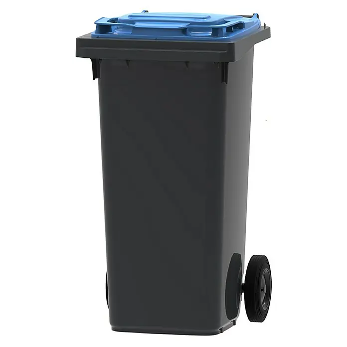 Proregal Mülltonne Premium 2-Rad-Mülltonne MGB - Grau, Deckel Blau